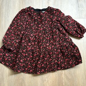 BABY GAP BLACK FLORAL DRESS